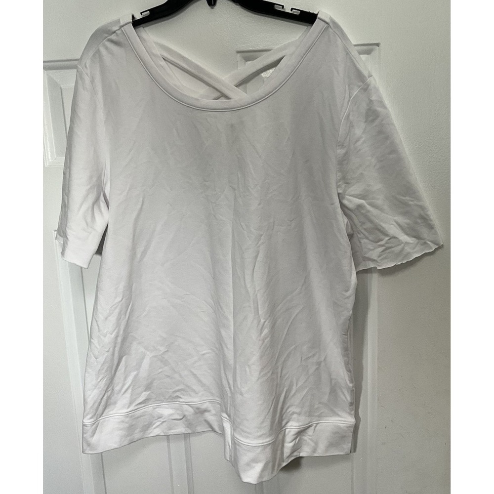 Old Navy Active Go Dry White Cross Back Business/Casual Blouse Women's XXL